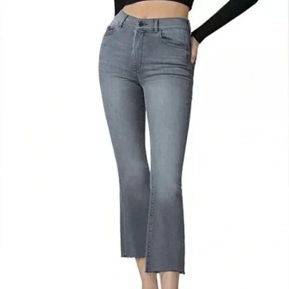DL1961 Bridget Bootcut High Rise Instasculpt Crop Jeans in Overcast Raw, Size 27 - Picture 1 of 5
